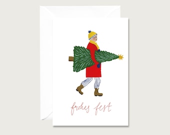 Christmas Card "Fir Tree Man" - Folding Card Christmas | Illustration |  Lettering | Gouache | Fir tree || HEART & PAPER