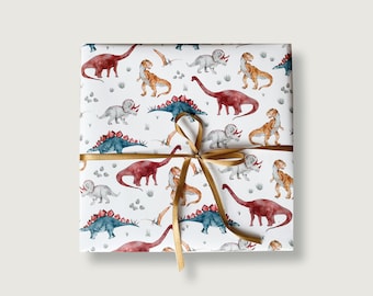 Geschenkpapier "Dino" | Din A2 |  Kinder | Dinosaurier | Dinos | Geburtstag | Illustration || HERZ & PAPIER