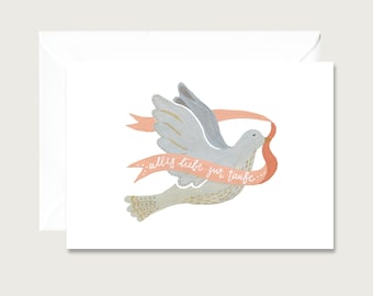 Card for the baptism "Dove" Baptism_01 - folding card | Illustration | Lettering | Peace dove || HEART & PAPER