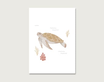 Postcard "Turtle" P_59 | Children | Invitation | Birthday invitation | boys | boys | Children's birthday | || HEART & PAPER