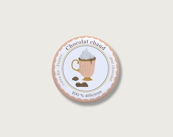 "Chocolat" fridge magnet | 55 mm | Souvenir | Gift | Refrigerator | Chocolate connoisseur || HEART & PAPER