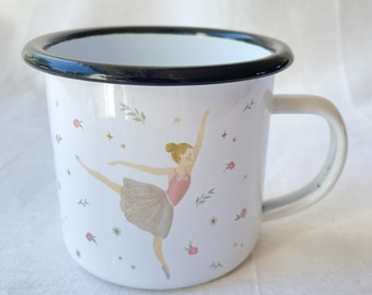Enamel cup ballerina | Mug | Children's mug | Children | Ballet | Girl | Watercolor | Watercolor || HEART & PAPER