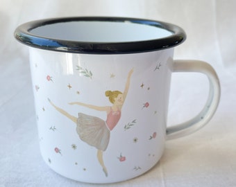 Enamel cup ballerina | mug | children's mug | children | ballet | girls | watercolor | water color || HEART & PAPIER