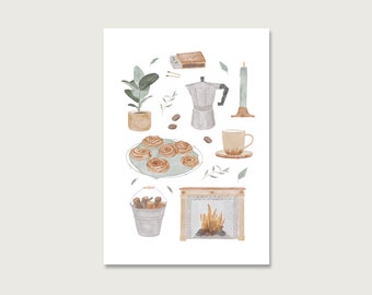 Postcard | "Coffee" P_64 | Decoration | Country house | Living room | Kitchen | Coffee | Coffee lover | Hygge | Scandi | Bialetti || HEART & PAPER