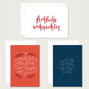 Kerstkaart set "Belettering" - Vouwkaart Kerst | Belettering | Handschrift || HART & PAPIER