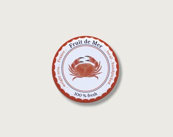 Refrigerator magnet "Crab" | 55 mm | Souvenir | Gift | Refrigerator | Crab Sea Maritime || HEART & PAPER