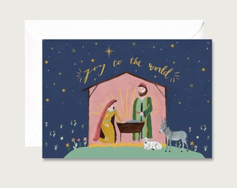 Christmas Card "Crib" - Folding Card Christmas | Lettering | Gouache |  Crib || HEART & PAPER