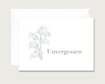 Mourning card "Unforgettable" T_11 - Folding card | Lettering | Mourning | Funeral | Condolences | Condolence card || HEART & PAPER