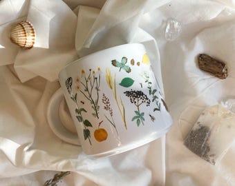 XL mug "Through the fields" - ceramic | mug | porcelain | nature | forest | watercolor | water color || HERZ & PAPIER