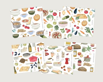 Registreer voor receptenmappen in A5-formaat "Collage" - Recepten, Mappen // HERZundPAPIER