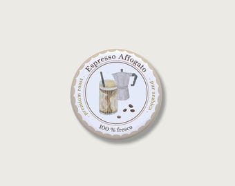 Coffee Fridge Magnet | 55 mm | Souvenir | Gift | Refrigerator | Coffee Lover Espresso || HEART & PAPER