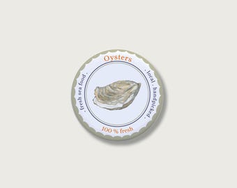 Oyster fridge magnet | 55 mm | Souvenir | Gift | Refrigerator | Sea shells, nautical || HERZ & PAPIER