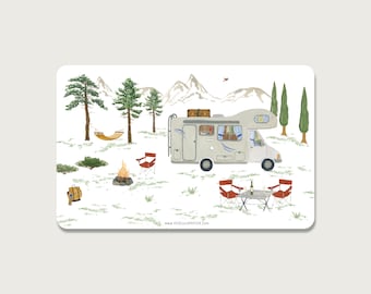 Snack board "Camping" | Melamine breakfast board for campers with motorhomes || HERZ & PAPIER