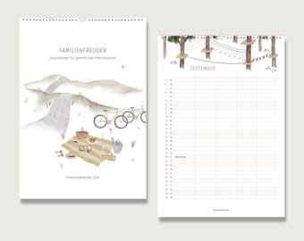 Familienkalender 2024 "Familienfreuden" in DIN A3  für Familien mit Inspirationen für gemeinsame Unternehmungen