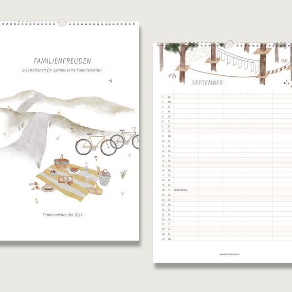 Familienkalender 2024 "Familienfreuden" in DIN A3  für Familien mit Inspirationen für gemeinsame Unternehmungen