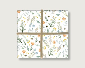 Gift wrap "Flowers" | Din A2 | Sheet | Sheets | Illustration | Birthday | Illustration || HEART & PAPER