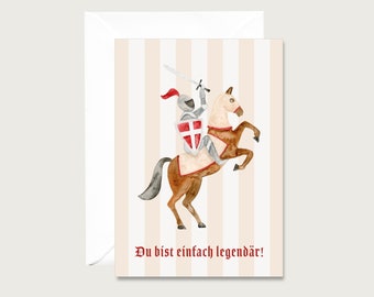 Birthday card "You are legendary" Knight G_38 - folding cards birthday or just like that | Children | Friends | Illustration || HEART & PAPER