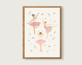 Poster Ballerina A3 | Print | Children's poster | Art print | Children's room | Child | Baby | Illustration | Ballet | Dance || HEART & PAPER