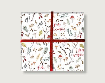 Wrapping paper "Naturally(e) Christmas" | Din A2 | Christmas | bow | arches | Illustration | Collage | pattern || HEART & PAPER