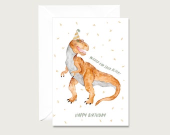 Geburtstagskarte "Dino" G_40 - Klappkarte zum Geburtstag | lustig | Dinosaurier | Kind | Happy Birthday || HERZ & PAPIER