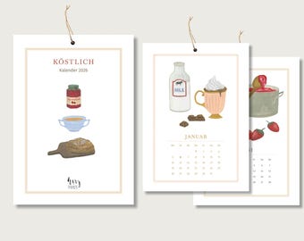 Calendar 2026 - Delicious - culinary calendar | Monthly calendar | Wall calendar | Kitchen | Cooking | Illustration || HEART & PAPER