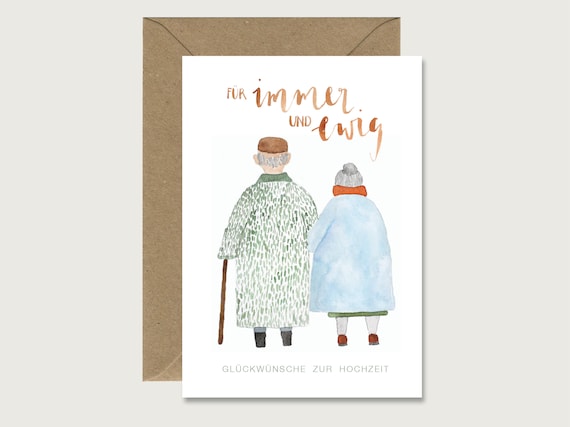 Hochzeitskarte Ehepaar Fur Immer Und Ewig Etsy