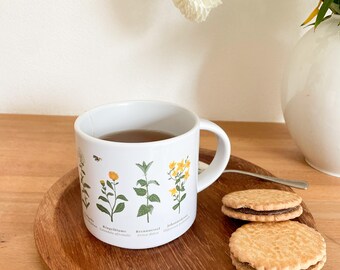 XL cup "Medicinal herbs" - ceramic | mug | porcelain | nature | forest | watercolor | water color || HEART & PAPER