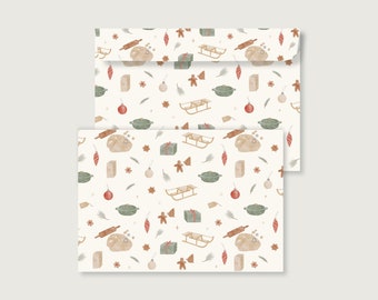6 envelopes C6 "Cookie Bakery" | Envelopes | Set | Flowers | Floral | Stationery | Adhesive strips | Christmas || HERZ & PAPIER