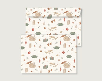 6 envelopes C6 "Cookie bakery" | | envelopes Set | Flowers | Floral | Stationery | Adhesive strips | Christmas || HEART & PAPER