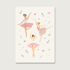 Postkarte "Ballerina" P_70 | für Kinder | Einladung | Geburtstagseinladung | Ballett | Mädchen | Illustration |  || HERZ & PAPIER