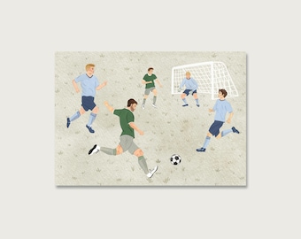 Postal "Fútbol" P_99 | para niños | Invitación | Invitación de cumpleaños | Fútbol | Pateador | Futbolista | Ilustración | || CORAZÓN Y PAPEL