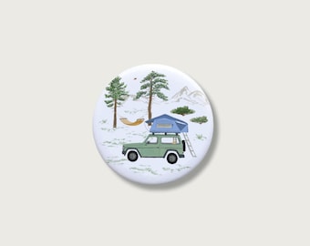 Fridge magnet "Roof tent" | 55 mm | Camping souvenir for campers | Gift | Refrigerator || HEART & PAPER