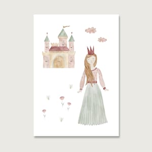 Postkarte "Prinzessin" P_56 | Kinder | Einladung | Geburtstagseinladung | Mädchen | Schloss | Kindergeburtstag |  || HERZ & PAPIER