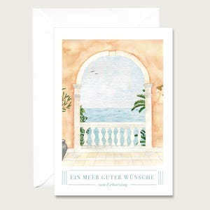 Geburtstagskarte "Ein Meer guter Wünsche" G_44 - Klappkarte zum Geburtstag  | gute Aussichten l Meer | Landschaft || HERZ & PAPIER