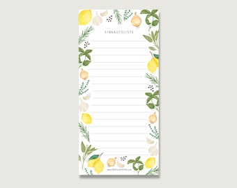 Shopping List "Aroma" Block_12 | Spices | Herbs | 50 Sheets | DIN Long | Block | List | Watercolor Illustration | To-do || HEART & PAPER