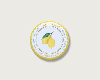 Lemon refrigerator magnet | 55 mm | Souvenir | Gift | Refrigerator | Italian Mediterranean || HERZ & PAPIER