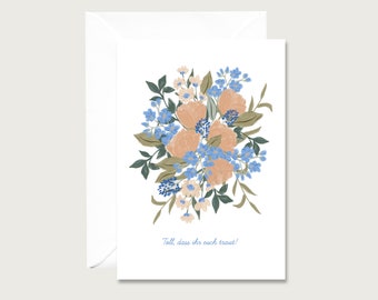 Wedding card "It's great that you dare" H_15 - folding card | Illustration | flowers | Floral | Watercolor | Watercolors || HEART & PAPER