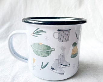 Enamel mug "Winter" || HEART & PAPER