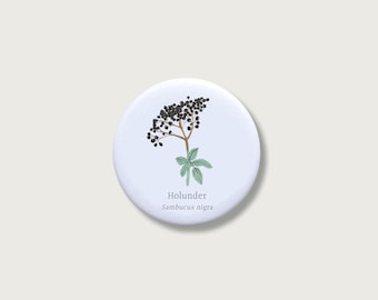 Elderberry fridge magnet | 55 mm | Souvenir | Gift | Refrigerator | Botanical vintage plant || HEART & PAPER