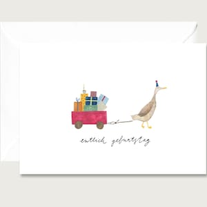 Birthday card "Entlich Birthday" G_19 - folding card for a birthday | Illustration | Gifts | duck | Watercolor || HEART & PAPER