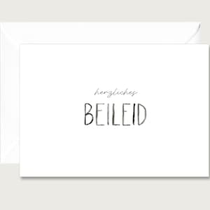 Carte de deuil "Sincères condoléances" T_09 - carte pliante | Lettrage | Deuil | Funérailles | Condoléances | Carte de sympathie || COEUR & PAPIER