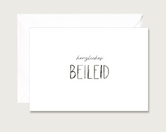 Mourning card "Heartfelt condolences" T_09 - Folding card | Lettering | Mourning | Funeral | Condolences | Condolence card || HEART & PAPER