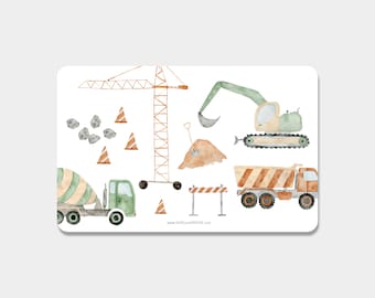 Lunch board “Construction site” | Breakfast board | board | Melamine | Children | Gift idea boy | excavator | Crane || HEART & PAPER