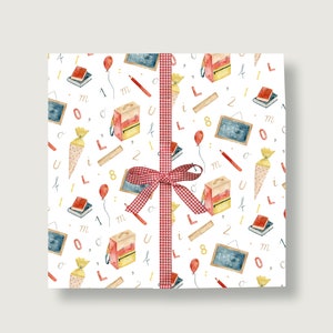 Papier cadeau « Scolarisation » | Din A2 |  Enfants | école | arc | Arcs | Illustration | anniversaire | Illustration || COEUR & PAPIER