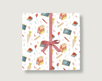 Papier cadeau « Scolarisation » | Din A2 |  Enfants | école | arc | Arcs | Illustration | anniversaire | Illustration || COEUR & PAPIER