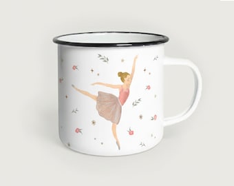 Enamel Mug Ballerina | Mug | Children's Mug | Children | Ballet | Girls | Watercolor | Water Color || HEART & PAPER