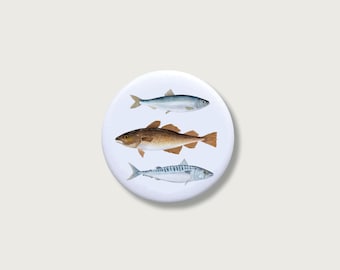 "Sea Fish" Fridge Magnet | 55 mm | Souvenir for Anglers | Gift | Refrigerator || HEART & PAPER