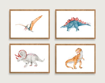 Poster Set Dinosaurs A4 | Print | Children's poster | Children's room | child | Dinosaurs || HEART & PAPER