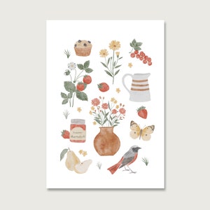 Cartão Postal | "Colagem de Verão" P_71 | Decoração | Sol | flores | geléia | Verão || CORAÇÃO E PAPEL