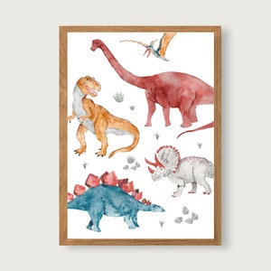 Poster "Dinosauro" | Stampa | Poster per bambini | Stampa artistica | Camera dei bambini | bambino | Dinosauri || CUORE E CARTA